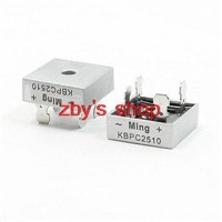 2 Pcs Square Silver Tone Head 1000V 25A Full Wave Bridge Rectifier KBPC2510