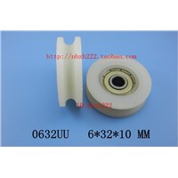 10pcs 0632UU 6mm nylon bearing door pulley bearing plastic covered mute bearing U slot embedded bearing