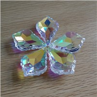 50mm Coating AB 10units Crystal French Maple Leaf Chandelier Prism Lustre De Cristal Chandelier Pendant For Lighting Decoration