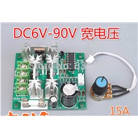 DC motor speed controller 6V 12V 24V 36V 48V 72V 90V PWM high power stepless speed regulating plate high current to 15A