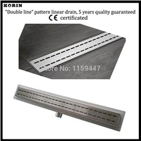 1000mm &amp;amp;quot;Double&amp;amp;quot;  Pattern Stainless Steel 304 Linear Shower Drain, Horizontal Drain, Shower Floor Waste, Shower Channel