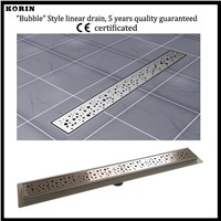 600mm &quot;Bubble&quot; Style Stainless Steel 304 Linear Shower Drain, Vertical Shower Drain with flange, Floor Waste, bathroom drain