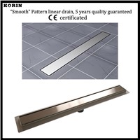 800mm &amp;amp;quot;Smooth&amp;amp;quot; Style Stainless Steel 304 Linear Shower Drain, Vertical Shower Drain with flange, Floor Waste, Shower Channel