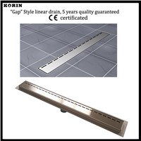 600mm &quot;Gap&quot; Style Stainless Steel 304 Linear Shower Drain, Vertical Shower Drain with flange, Floor Waste, long floor drain