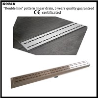 600mm &amp;amp;quot;Double&amp;amp;quot; Style Stainless Steel 304 Linear Shower Drain, Vertical Shower Drain with flange, Floor Waste, long floor drain