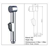 MAIDEER Chrome ABS Bidet Strong Pressure Spray Shower Head for Toilet Bidet Shattaf Kit