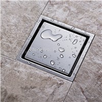 Tile Insert Square Floor Waste Grates Bathroom Shower Drain 150 x 150MM,304 Stainless steel-T6235