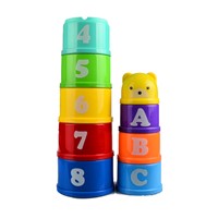 BOHS Piling Cup Stacking Up Rainbow Tower Folding  Brilliant Basics Stack &amp;amp;amp; Roll Nesting Baby Developmental Baby Toy,1set=9pcs