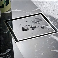 304 Stainless Steel 4&amp;amp;quot; 10 x 10 cm Tile Insert Invisible Anti-odor Square Shower Floor Drain Bathroom Hardware