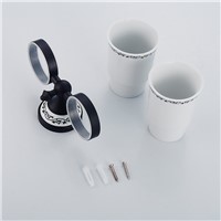 Cup &amp;amp;amp; Tumbler Holders Double Toothbrush Cups Ceramic Brass Cup Holder Wall Mounted Designer Home Decoration SY-083R
