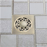 High Quality Thick Antique Brass Shower Square  Bathroom Floor Drain Cover Waste Filter Floor Drain