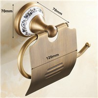 Wall Mounted Bathroom Accessories Antique Brass toilet Paper Holder Porcelain 7002AJP