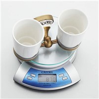 AP1 Series Antique Porcelain Wall Mounted Bathroom Accessories Double Cup Holders Cup &amp; Tumbler Holders 7007AJ