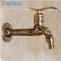 Antique Bronze Dragon Carved Tap Animal Shape Faucet Garden Bibcock Washing Machine Faucet Outdoor Faucet For Garden YT-5157-A