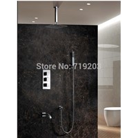 Concealed Thermostatic Shower Set Mixer With 10&amp;amp;quot; Mirror Polish Stainless Steel Shower Head  Copper Tub Spout