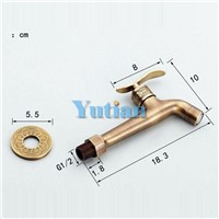 Long garden use Bibcock faucet tap crane Antique Brass Finish Bathroom Wall Mount Washing Machine Water Faucet Taps YT-5156