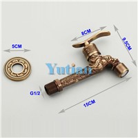 Antique Bronze Dragon Carved Tap Animal Shape Faucet Garden Bibcock Washing Machine Faucet Outdoor Faucet For Garden YT-5157-B