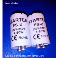 10pcs factory direct sale high-quality for fluorescent tube fuse starter AC220V-240V 4-80W CE Rohs fluorescent lamp fuse starter