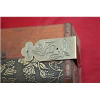 68*68*27MM 20pcs board carved antique bronze wooden box wrap angle jewelry gift box brass corners Protector furniture hardware