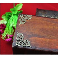 45*45MM 50pcs wooden decorative furniture corner wine box jewelry gift box lace brass corners antique wrap angle