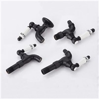 Bibcocks Black Brass Wall Mount Washing Machine Taps Bathroom Corner Mop Pool Small Tap Outdoor Garden Cold Water Faucet SY-068R