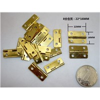 1000Pcs Mini Cabinet Drawer Butt Hinge copper gold small hinge 4 small hole 22*16mm copper hinge With screws