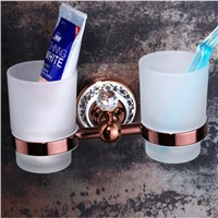 Double Cup Wall Mounted Easy install Bathroom Basin Sink Accessiores Brass Cup  Tumbler Holders SL-16