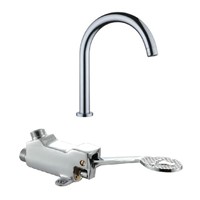 Copper Medical Pedal Faucet, Single Cold Water Tap, Control By Foot, with 1m flexible hose