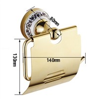 Golden Stainless steel Paper Holder Wall Mounted Bathroom Accessories hardwares 7002GSP