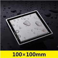 Insert  tile Invisible 304 Stainless Steel Extra-thick Deodorizing Bathroom Floor Drain Strainer 100*100mm