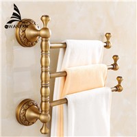 Towel Racks 3-4 Tiers Bars Antique Brass Towel Holder Bath Rack Active Rails Pants Hanger Bathroom Accessories Wall Shelf F91373