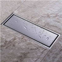 300mm 12 &amp;amp;quot; SUS 304 Stainless Steel Floor Drain  Linear  Shower Drainer deodorized  Deodorize Tile Insert Grate