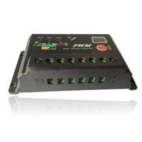 10A 12V/24V solar charge controller ,double LED lighting display with time and lighting control for 12V solar panel