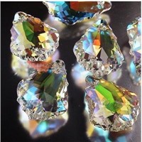 25 pcs/lot 38mm K9 Optical Crystal Plated AB Colors Prism Ornament Suncatcher Glass Crystals For Chandelier Crystal Prism