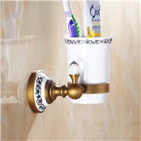 Cup &amp;amp;amp; Tumbler Holders Crystal Chrome Brass Toothbrush Holder Ceramics Wall-mounted Bathroom Fitting Single Cup Holders 6307