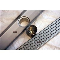 600mm Grid pattern grate straight discharge linear floor drain,Linear Shower Drain with Square Pattern, 304 Stainless Steel
