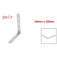 125mm x 125mm Right Angle Stainless Steel Corner Bracket 2 Pcs