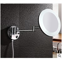Bathroom Mirror Wall Mounted 8 inch Brass 3X Magnifying LED Mirror Folding Makeup Mirror Cosmetic Mirror Lady Gift