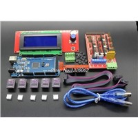 3D Printer kit 1pcs Mega 2560 R3 + 1pcs RAMPS 1.4 Controller+ 5pcs DRV8825 Stepper Motor Drive + 1pcs LCD 2004 controller