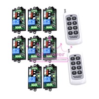 220V 1CH Radio Wireless Remote Control Switch 8 Receiver&amp;amp;amp;2 transmitter Learning Code light lamp LED ON OFF Output Adjusted mini