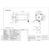 ACT Motor 1PC Nema23 Stepper Motor 23HS2442 Single Shaft 4-Lead 425oz-in 112mm 4.2A 8mm Diameter Bipolar CE ISO ROHS Laser Cut