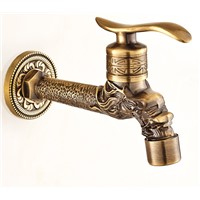 Antique brass spout for basin washing machine tap single cold mop sink faucet single cold mop tap garden cold tap