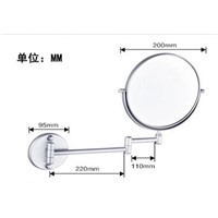 Folding mirror, double-sided, space aluminum,Stretch telescopic mirror,Makeup mirror