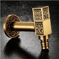 Bibcocks Luxury Wall Mounted Brass Gold Finished Bibcock Bathroom Corner Faucet Garden Taps Washing Machine Faucets SZ8664