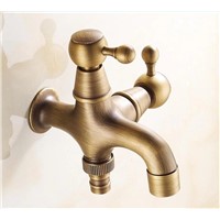 New Style Anti-bronze Bibcock Faucet Brass Wall mounted double using Bathroom Washing Machine faucet Outdoor garden mixer