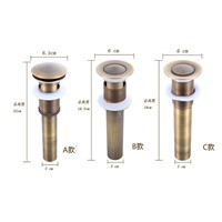 High quality Solid Anti-bronze Brass Bathroom Lavatory Sink Push-down Pop Up Basin Drain bathroom parts faucet accessories