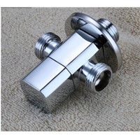 high quality chrome wall mounted total brass double use bathroom angle valve faucet