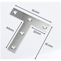 6pcs 80*80mm stainless steel angle bracket T shape satin finish frame board support