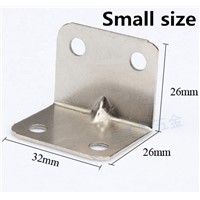 10pcs Small size 26*26*32mm Big size 29*29*36mmIron angle bracket T shape nickel plated frame board support