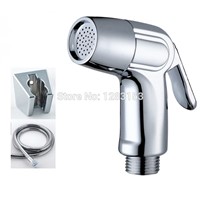 high quality hot sale ABS  chrome toilet spray gun +1.2m shower hose copper inner+stronger holder for women Handheld  bidet